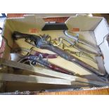 2 replica Spanish swords, 4 replica Indian daggers and 2 replica flintlock pistols (8)