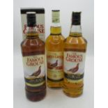 The Famous Grouse Finest Scotch Whisky, 43%vol (1) and 40%vol (2), all 1ltr, one in carton, 3btls