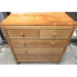 Robert Mouseman Thompson - oak chest of drawers with raised back and two short above three long