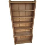 Robert Mouseman Thompson - large oak bookcase with galleried top, four adjustable and one fixed