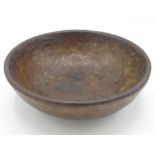 Yorkshire Oak - adzed oak circular dish, unmarked, D23.5cm, probably by Joseph Heu (Austrian 1876-