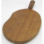 Robert Mouseman Thompson - oak kidney shaped cheeseboard, curved handle carved with signature mouse,