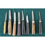 Collection of eight pocket knives, mainly Slater of Sheffield and Richardson's of Sheffield, with