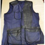 Gunmark shooting vest in blue cotton and leather patches XL