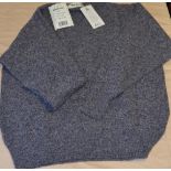 As new lambs wool crew neck sweater in indigo C48