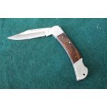 Rogers pocket knife with single cut off pen blade, steel bolster and resin handle