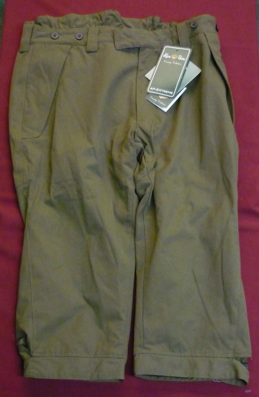 Alan Paine Dunswell waterproof breeks, colour olive, size UK 40