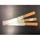 Three Taylors Witness of Sheffield farmers knives overall length 14" (3)