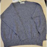 As new lambs wool crew neck sweater in indigo C48