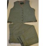 Beaver Darby tweed waistcoat size 48, pair of Darby tweed breeks W32