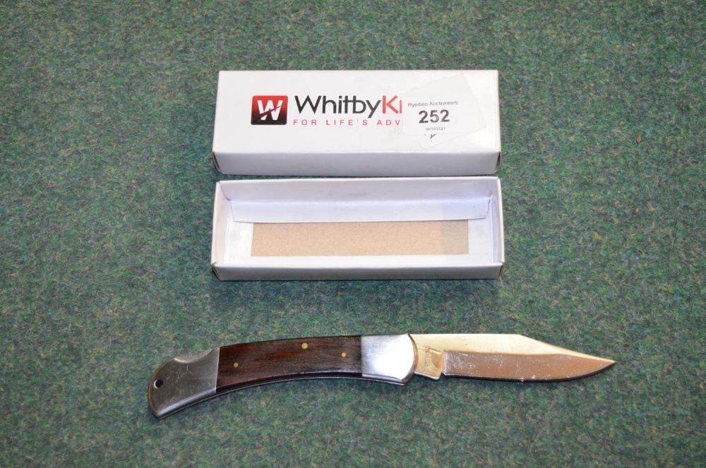 Boxed Whitby Knives Company pocket knife with stainless steel clip blade with steel bolsters and - Image 2 of 2
