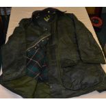 Barbour Northumbria wax jacket with liner and detachable hood in pocket C46 /117cm as new