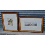 Actuerello, (Italian C20th), two watercolour studies of San Gimignanu, signed, 25cm x 18cm and