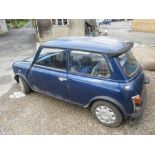 1993 Austin Mini with 998cc engine and automatic gearbox, blue with black racing stripes, for spares