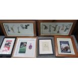 Collection of six framed and mounted members enclosure badges and programmes to Royal Ascot St Leger