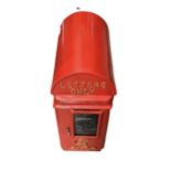 Cast iron reproduction post box complete with key, marked with Ed.VII cypher