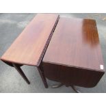 Reprox mahogany drop leaf sofa table and a similar drop leaf dining table (2)