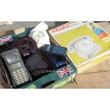 Vintage NEC TR re100-9a portable telephone, Ormonde 1002 brown Bakelite hair dryer, Morphy