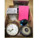 Westclox quartz carriage clock, quartz desk clock in leather case, quartz wrist watches, Swedish