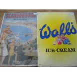 1970's style Wall's ice cream tin plate sign, reproduction "Scarborough - The Tonic Holiday" (2)