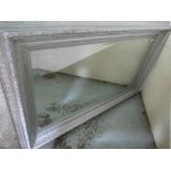 Large wall mirror with silvered floral design frame W148cm H88cm