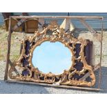 Chippendale Rococo style over mantle mirror, over plate in C scroll open work gilt frame. W160cm