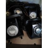 Late 1940s Siemens Brothers white hall type telephone with black Bakelite body and handset chrome