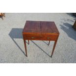 Geo.111 Mahogany washstand with folding top with fitted interior above faux drawer with brush and