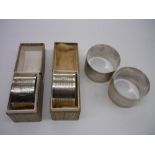 Pair of Geo.VI hallmarked engine turned silver napkin rings, Birmingham 1928, boxed and a similar