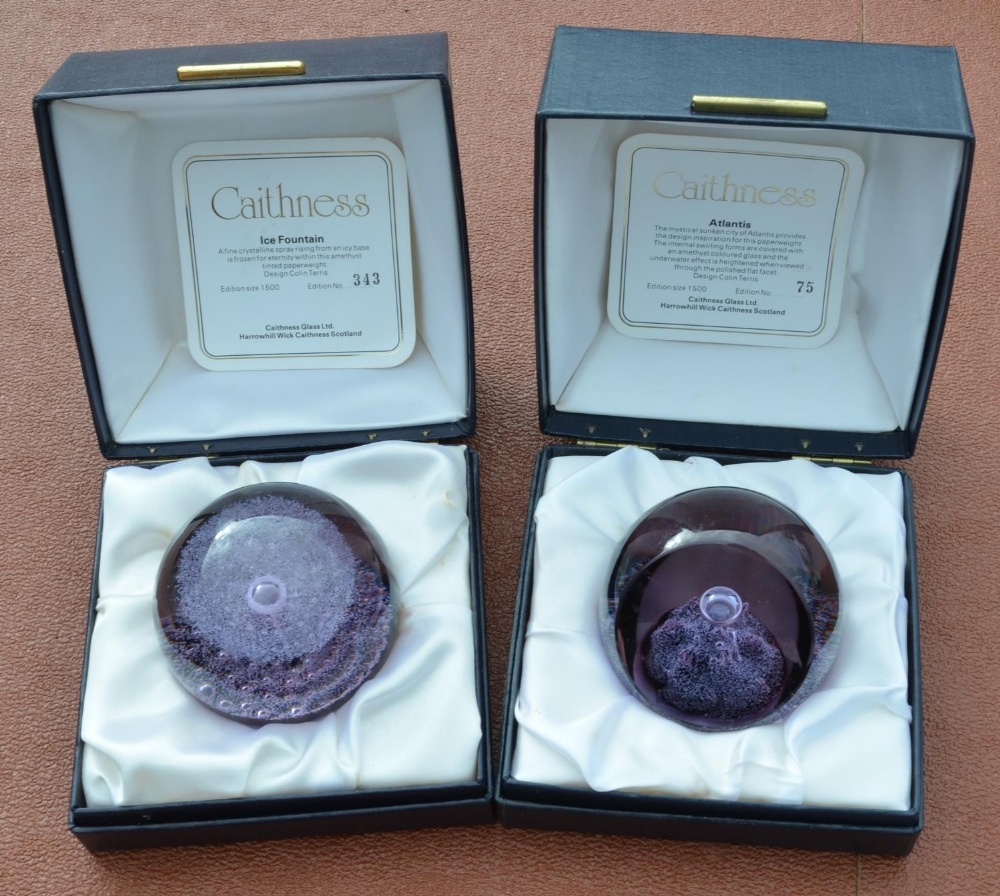 Caithness paper weight- ice fountain 343/1500, Atlantis 75 / 1500, both boxed with certificates, - Image 2 of 2