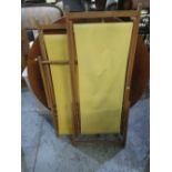 Pair of vintage style folding deck chairs with yellow fabric folding seats (2)