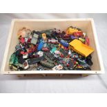 Large collection of mixed diecast and toy vehicles in box