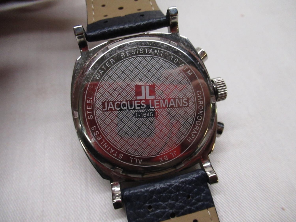 Jacques Lemans Sport's chronograph quartz wristwatch with date indicator, stainless steel case on - Image 2 of 3