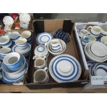 T. G. Green & Co Ltd Cornish blue and white kitchen ware including mixing bowl, side plates, cups,