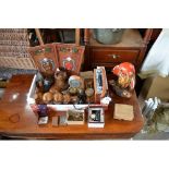Roberts radio, scales, coins, wooden and other decorative items etc