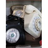 1980s BT8746G dial telephone in mushroom, three other 8746G telephones in ivory and three other