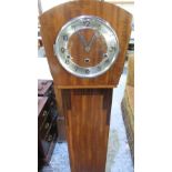 1920's /30's walnut cased grandmothers clock with steel face