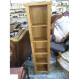 Modern oak Shelving unit W28cm D22cm H152cm