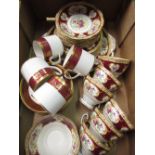 Royal Albert "Lady Hamilton" pattern tea set with gilt decoration.