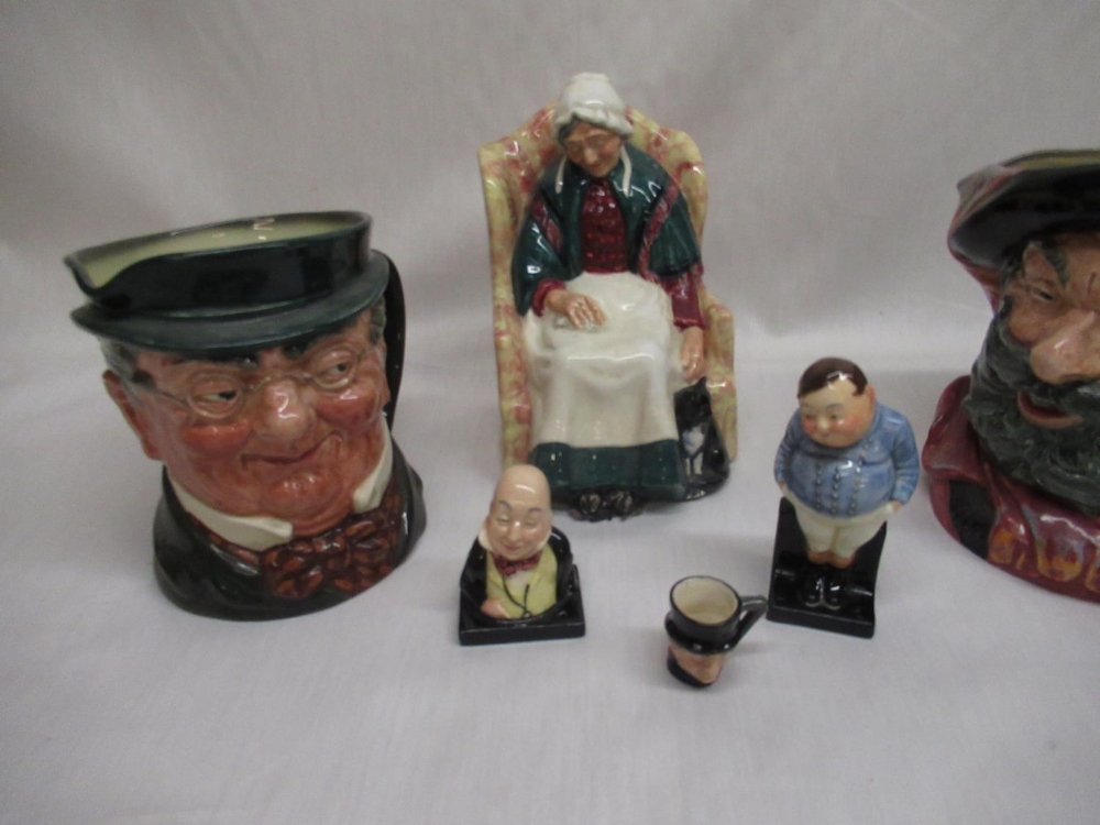 Royal Dalton "Forty Winks" figurine "Falstaff" toby jug and other toby jug, "Fat Boy", "Micawber" - Bild 3 aus 3