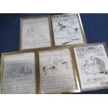 Laurence Tate (British C20th) Disney scenes "To Christopher From Daddy" group of five pencil and ink