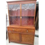 Geo. IV mahogany secretaire bookcase with moulded cornice above a pair of astragal glazed doors