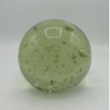 Large green glass paperweight