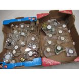 Quantity of miniature collectors quartz clocks in lead crystal cases (two boxes)
