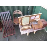 1930 smokers cabinet with open shelf with twin tambor shutter, Victorian mahogany dressing table