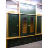 Contemporary Charles Rennie Mackintosh side cabinet in stained oak central double panelled doors