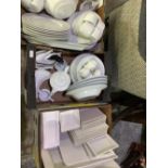 Large quantity of white crockery including large triple A fine porcelain platter, quantity of