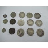 Fifteen mixed British and American coins