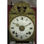 Peyrot a Tence C19th French Comtoise wall clock domed white enamel dial set with Roman numerals in
