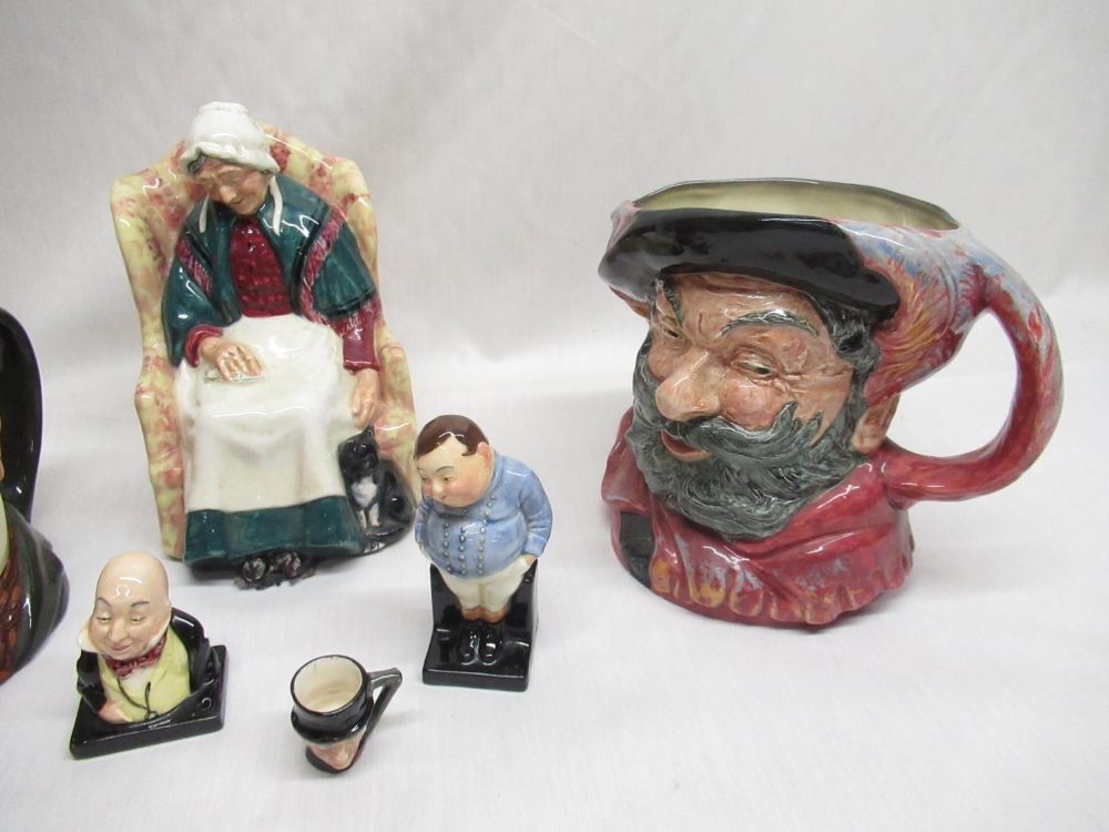 Royal Dalton "Forty Winks" figurine "Falstaff" toby jug and other toby jug, "Fat Boy", "Micawber" - Bild 2 aus 3